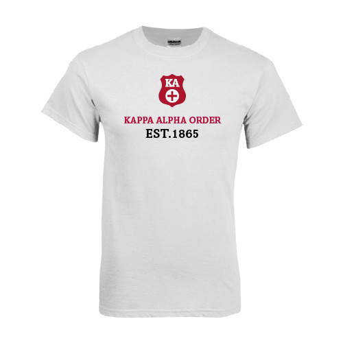 Kappa Alpha White T Shirt-Stacked Kappa Alpha Order Est. 1865