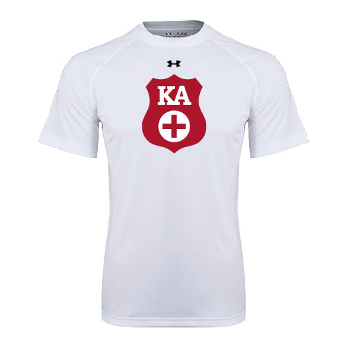 Kappa Alpha Under Armour White Tech Tee-KA Shield