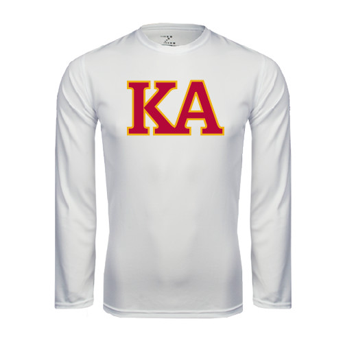 Kappa Alpha White Performance Long Sleeve Shirt-Two Color KA