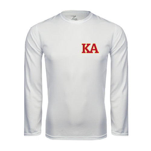 Kappa Alpha White Performance Long Sleeve Shirt-Two Color KA
