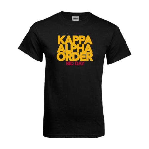 Kappa Alpha Black T Shirt-Bid Day Block Type