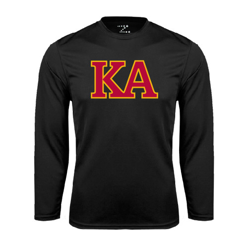 Kappa Alpha Black Performance Long Sleeve Shirt-Two Color KA