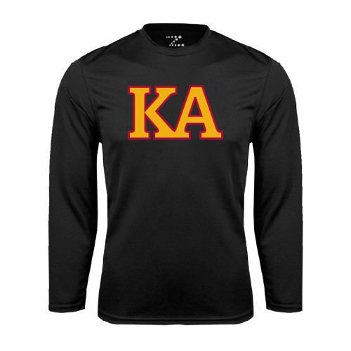 Kappa Alpha Black Performance Long Sleeve Shirt-Two Color KA
