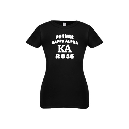 Kappa Alpha Next Level Girls Black Fashion Fit T Shirt-Future Kappa Alpha Rose