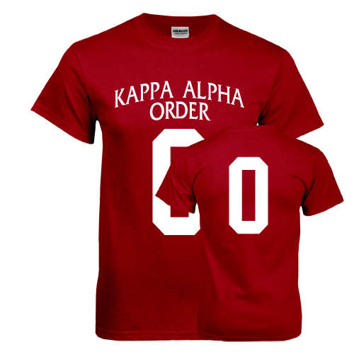 Kappa Alpha Cardinal T Shirt-Kappa Alpha Custom Tee w/ Number