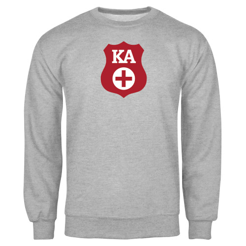 Kappa Alpha Grey Fleece Crew-KA Shield