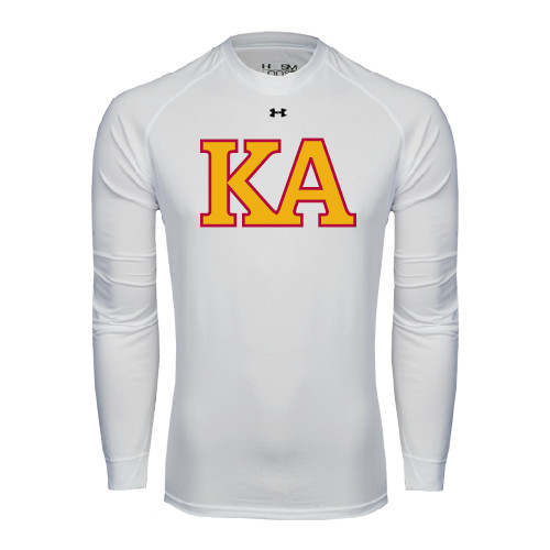 Kappa Alpha Under Armour White Long Sleeve Tech Tee-Two Color KA