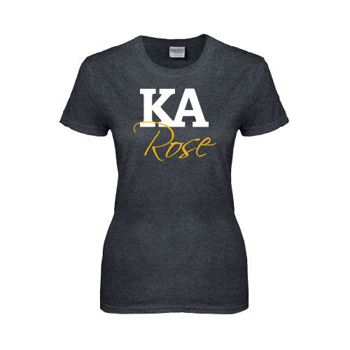 Kappa Alpha Womens Dark Heather Short Sleeve Tee-KA Rose