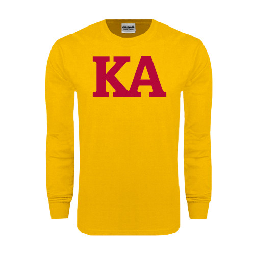 Kappa Alpha Gold Long Sleeve T Shirt-KA