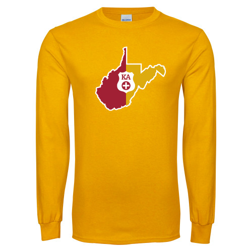  Gold Long Sleeve T Shirt - West Virginia