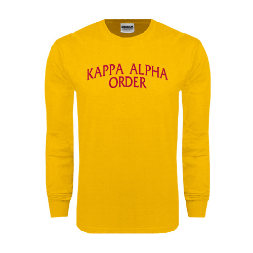 Kappa Alpha Gold Long Sleeve T Shirt-Arched Kappa Alpha Order