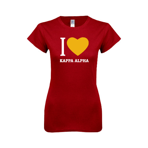 Kappa Alpha Next Level Womens Cardinal Boyfriend Tee-I Heart Kappa Alpha