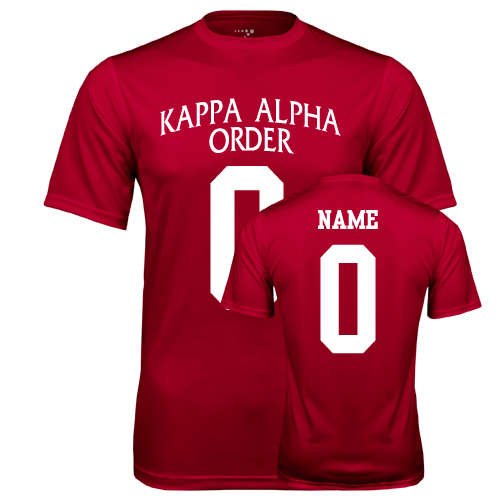 Kappa Alpha Cardinal Performance Tee-Kappa Alpha Custom Tee w/ Name & Number