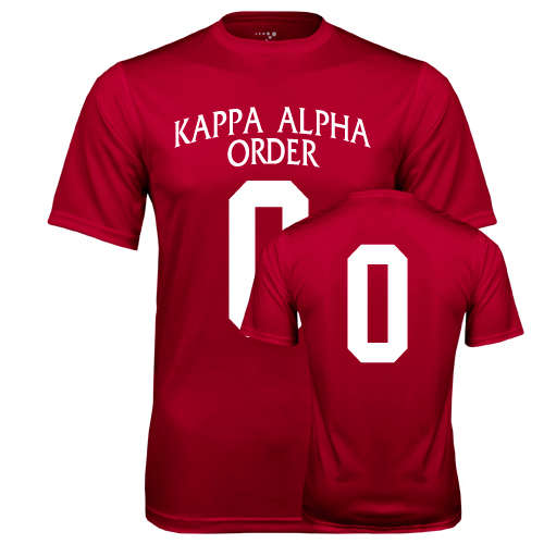Kappa Alpha Cardinal Performance Tee-Kappa Alpha Custom Tee w/ Number