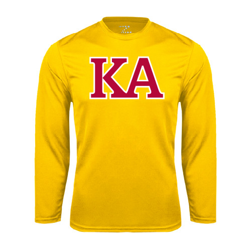 Kappa Alpha Gold Performance Long Sleeve Shirt-Two Color KA
