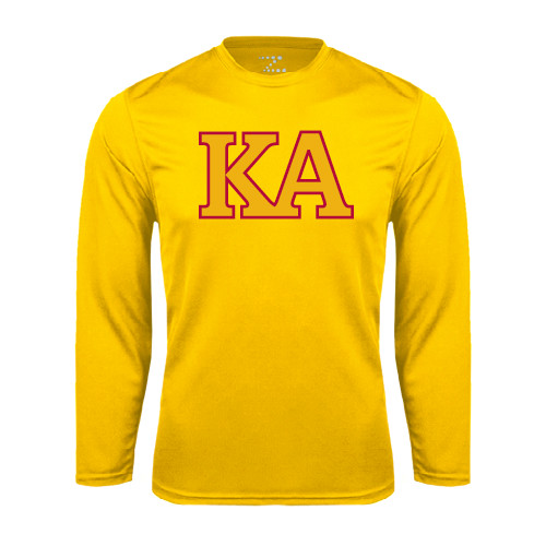 Kappa Alpha Gold Performance Long Sleeve Shirt-Two Color KA