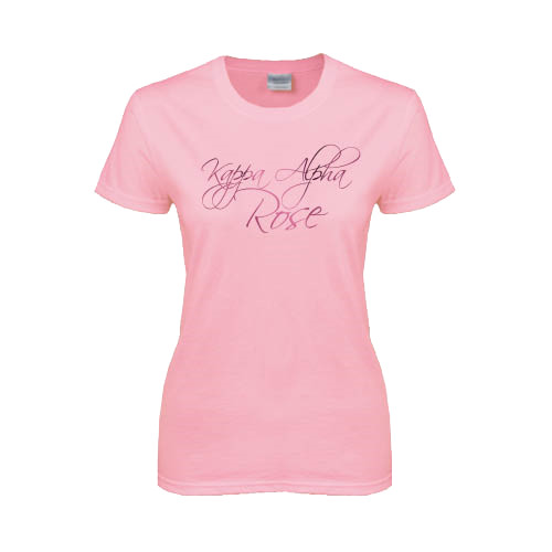 Kappa Alpha Womens Pink Short Sleeve Tee-Kappa Alpha Rose