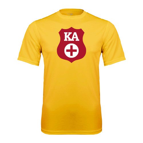 Kappa Alpha Gold Performance Tee-KA Shield