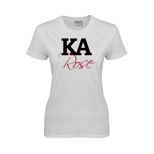 Kappa Alpha Womens White Short Sleeve Tee-KA Rose