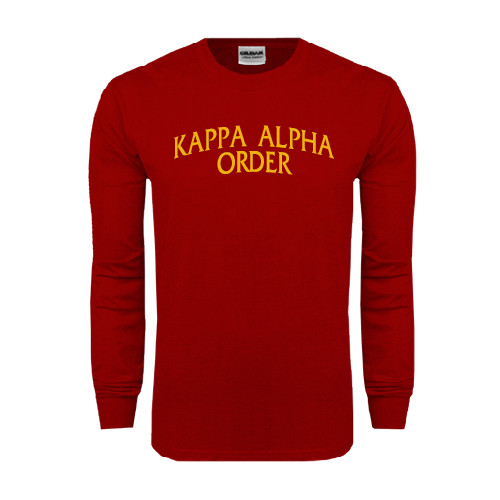 Kappa Alpha Cardinal Long Sleeve T Shirt-Arched Kappa Alpha Order