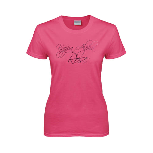 Kappa Alpha Womens Hot Pink Short Sleeve Tee-Kappa Alpha Rose