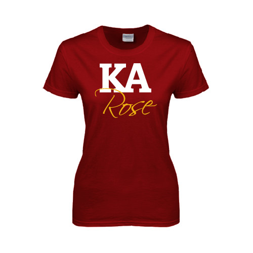 Kappa Alpha Next Level Womens Cardinal Short Sleeve Tee-KA Rose