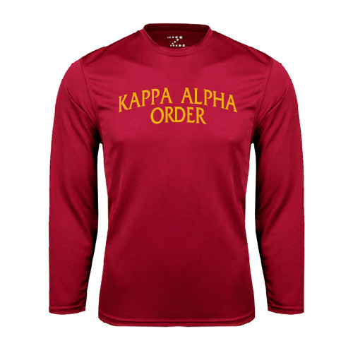 Kappa Alpha Cardinal Performance Long Sleeve Shirt-Arched Kappa Alpha Order