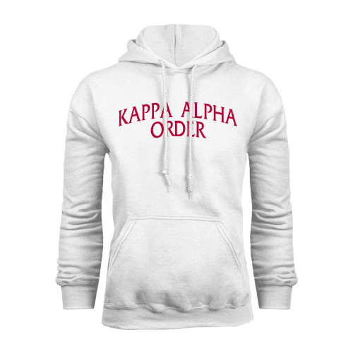 Kappa Alpha White Fleece Hoodie-Arched Kappa Alpha Order