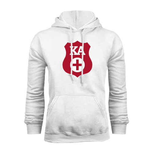 Kappa Alpha White Fleece Hoodie-KA Shield