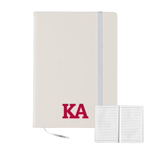 Kappa Alpha 5x7 White Hard Cover Journal-KA
