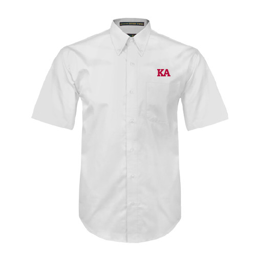 Kappa Alpha White Twill Button Down Short Sleeve-KA
