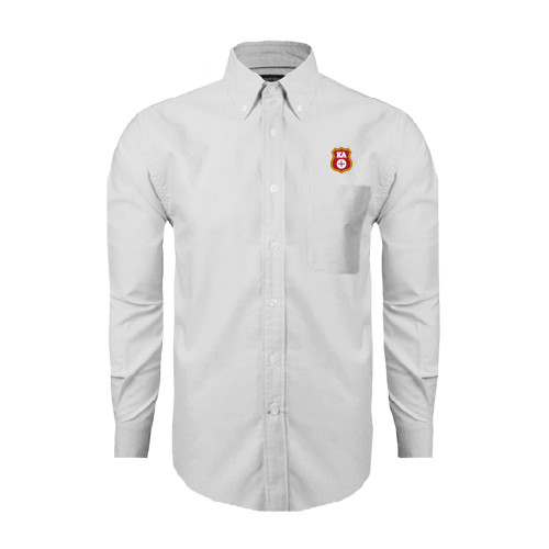 Kappa Alpha White Oxford Long Sleeve Shirt-KA Shield