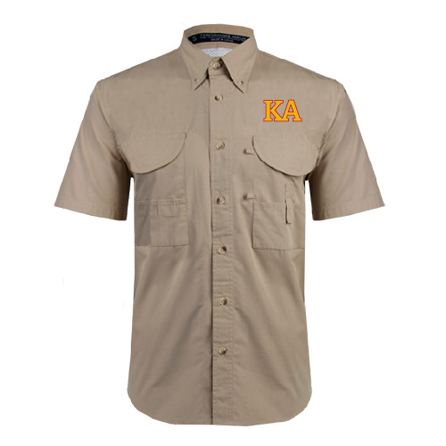 Kappa Alpha Khaki Fishing Shirt Performance Short Sleeve-Two Color KA