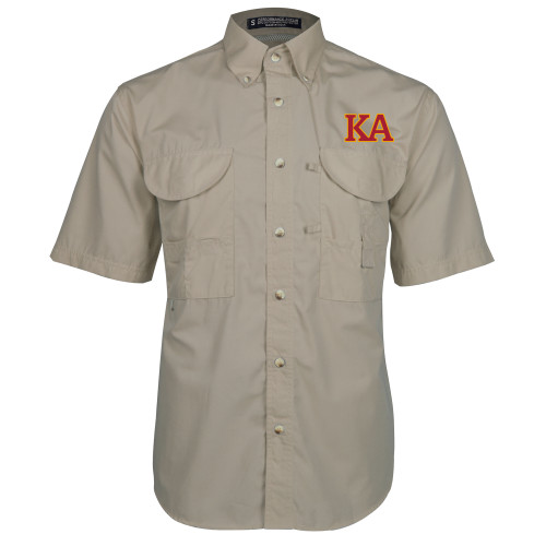Kappa Alpha Khaki Fishing Shirt Performance Short Sleeve-Two Color KA