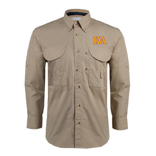Kappa Alpha Khaki Fishing Shirt Performance Long Sleeve-Two Color KA