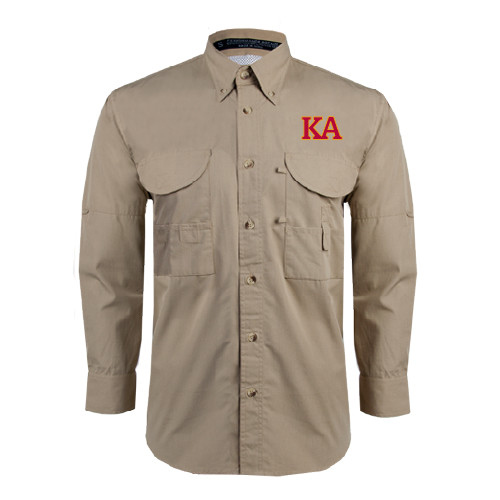 Kappa Alpha Khaki Fishing Shirt Performance Long Sleeve-Two Color KA