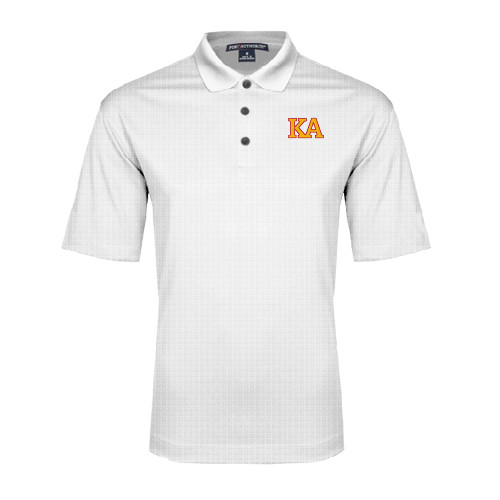 Kappa Alpha White Performance Fine Jacquard Polo-Two Color KA