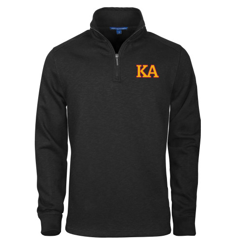 Kappa Alpha Black Slub Fleece 1/4 Zip Pullover-Two Color KA