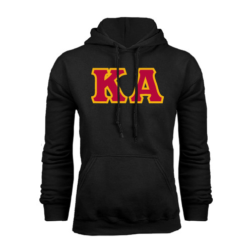 Kappa Alpha Black Fleece Hoodie-KA Tackle Twill, Tackle Twill