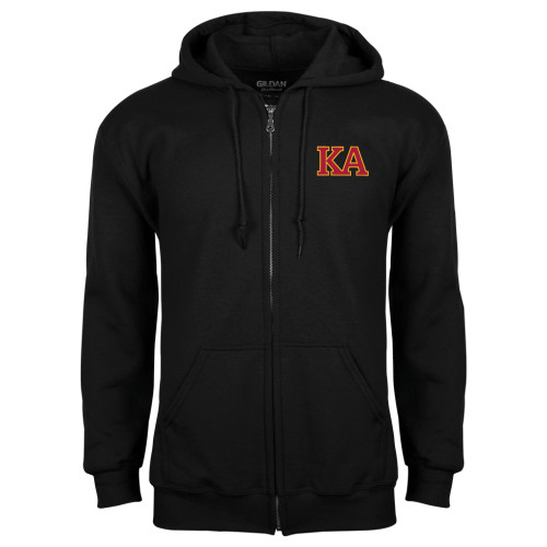Kappa Alpha Black Fleece Full Zip Hoodie-Two Color KA