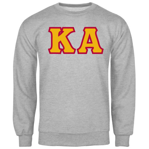 Kappa Alpha Grey Fleece Crew-KA Tackle Twill, Tackle Twill