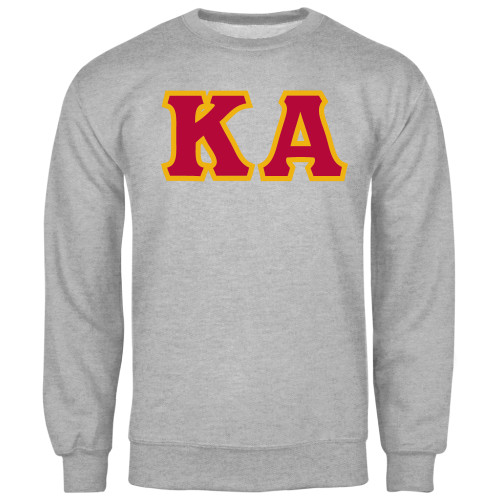 Kappa Alpha Grey Fleece Crew-KA Tackle Twill, Tackle Twill