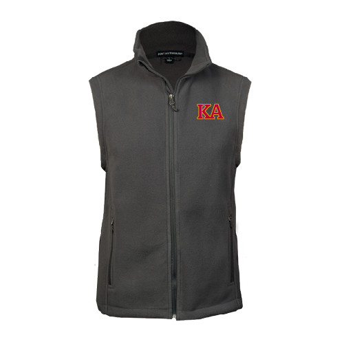 Kappa Alpha Charcoal Fleece Full Zip Vest-Two Color KA