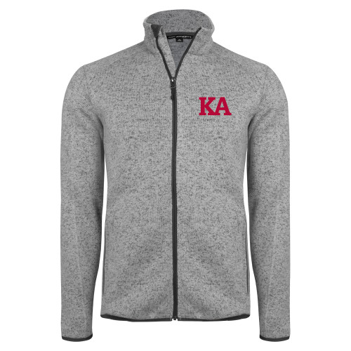 Kappa Alpha Grey Heather Sweater Fleece Jacket-KA