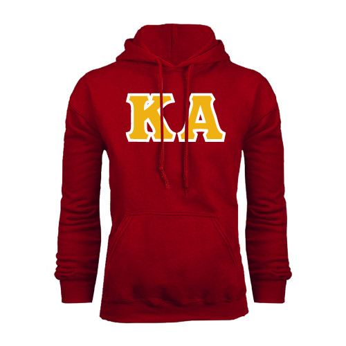 Kappa Alpha Cardinal Fleece Hoodie-KA Tackle Twill, Tackle Twill