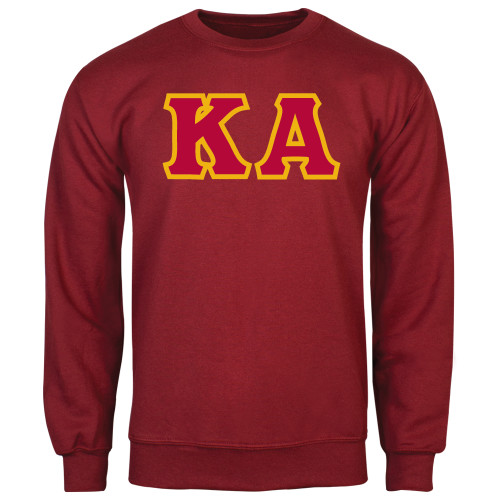 Kappa Alpha Cardinal Fleece Crew-KA Tackle Twill, Tackle Twill