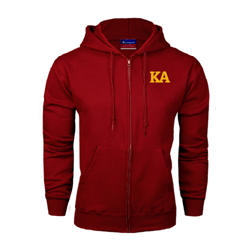 Kappa Alpha Champion Cardinal Fleece Full Zip Hood-KA