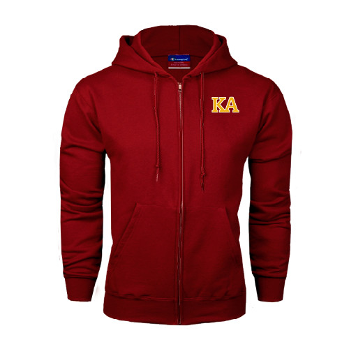 Kappa Alpha Champion Cardinal Fleece Full Zip Hood-Two Color KA