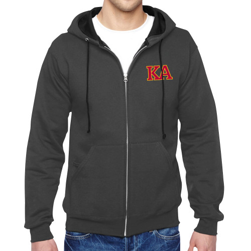 Kappa Alpha Charcoal Fleece Full Zip Hoodie-Two Color KA
