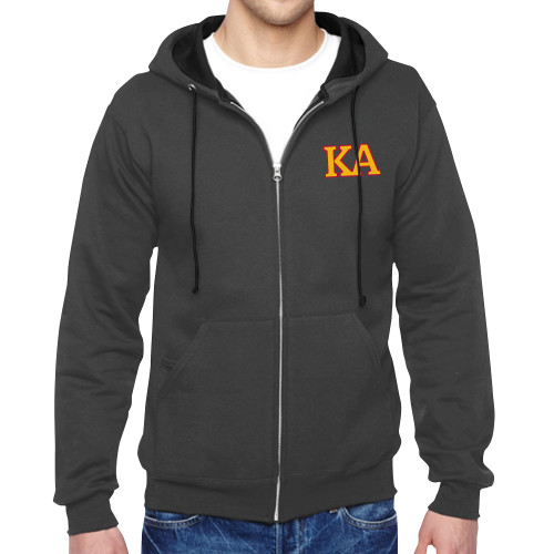 Kappa Alpha Charcoal Fleece Full Zip Hoodie-Two Color KA